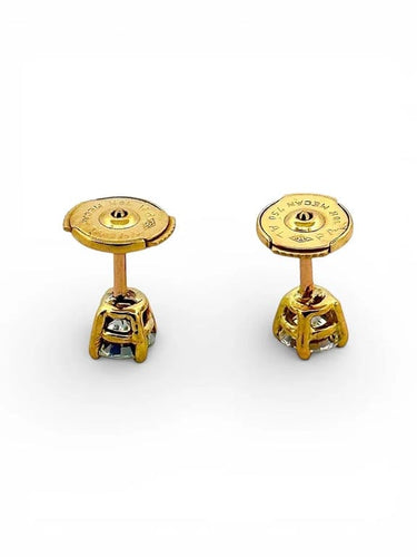 Boucles d'oreilles Puces d’oreilles en diamants en or jaune 18 carats 58 Facettes