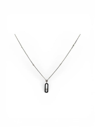Collier Messika Move Uno - Collier en or blanc 18 carats et diamants 58 Facettes