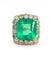 Bague 53 Bague en or jaune 18 carats, émeraude et diamants 58 Facettes