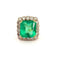 Bague 53 Bague en or jaune 18 carats, émeraude et diamants 58 Facettes