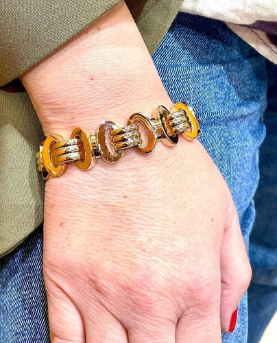 Bracelet Bracelet Tank ancien en or rose 18 carats 58 Facettes