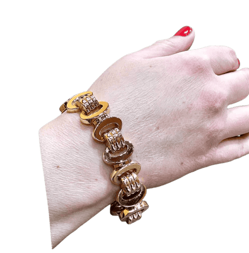 Bracelet Bracelet Tank ancien en or rose 18 carats 58 Facettes