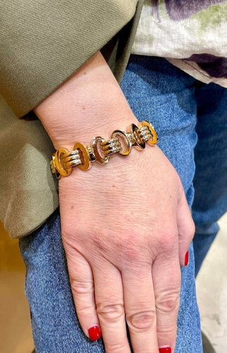Bracelet Bracelet Tank ancien en or rose 18 carats 58 Facettes