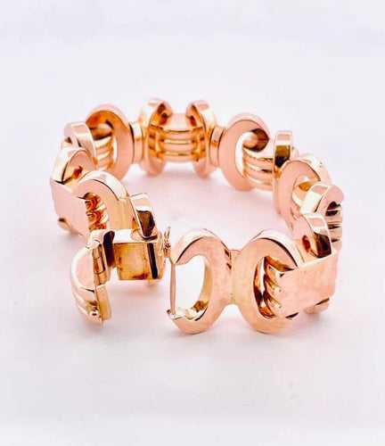 Bracelet Bracelet Tank ancien en or rose 18 carats 58 Facettes