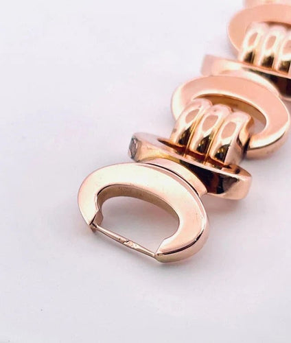 Bracelet Bracelet Tank ancien en or rose 18 carats 58 Facettes