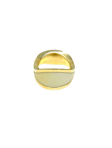Bague 51 Puig Doria - Bague en or jaune 18 carats, bois et ivoire 58 Facettes