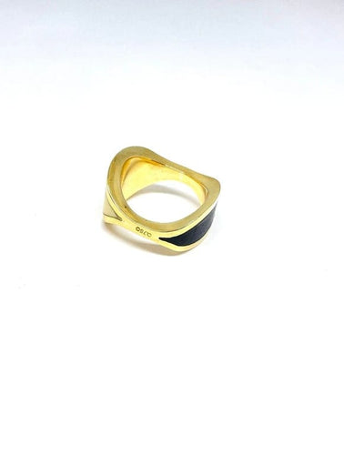 Bague 51 Puig Doria - Bague en or jaune 18 carats, bois et ivoire 58 Facettes