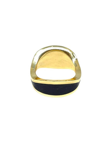 Bague 51 Puig Doria - Bague en or jaune 18 carats, bois et ivoire 58 Facettes