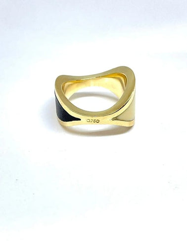 Bague 51 Puig Doria - Bague en or jaune 18 carats, bois et ivoire 58 Facettes