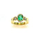 Bague 51 Bague en or jaune 18 carats avec émeraude ovale et diamants 58 Facettes