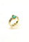 Bague 51 Bague en or jaune 18 carats avec émeraude ovale et diamants 58 Facettes