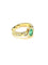 Bague 51 Bague en or jaune 18 carats avec émeraude ovale et diamants 58 Facettes