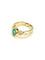 Bague 51 Bague en or jaune 18 carats avec émeraude ovale et diamants 58 Facettes