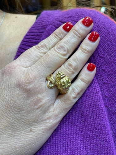 Bague 55 Bague dragon en or jaune 18 carats 58 Facettes