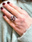 Bague 50 Duo de bagues - Bagues en or blanc avec diamants, rubis et saphirs 58 Facettes