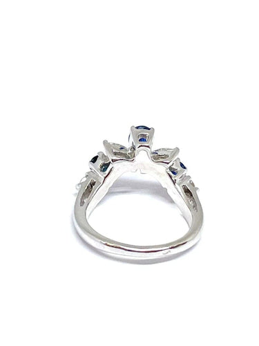 Bague 50 Duo de bagues - Bagues en or blanc avec diamants, rubis et saphirs 58 Facettes