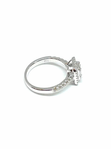 Bague 53 Bague de fiançailles - Diamants en or blanc 18 carats 58 Facettes
