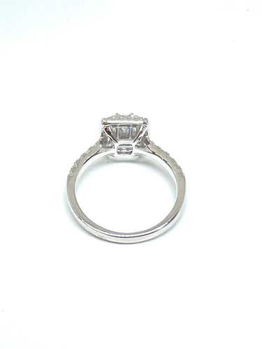 Bague 53 Bague de fiançailles - Diamants en or blanc 18 carats 58 Facettes