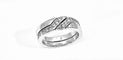 Bague 49 Bague entrelacée en or blanc 18 carats et diamants 58 Facettes