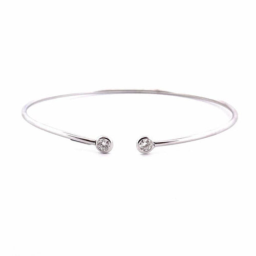 Bracelet Bracelet jonc en or blanc 18 carats avec diamants 58 Facettes