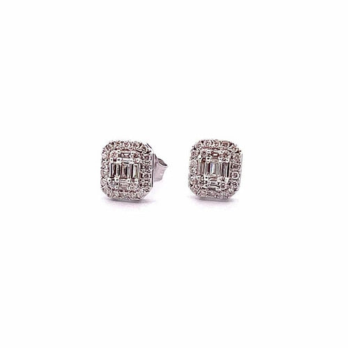 Boucles d'oreilles Boucles d’oreilles en or blanc 18 carats et diamants 58 Facettes