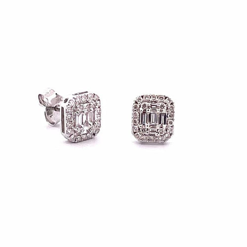 Boucles d'oreilles Boucles d’oreilles en or blanc 18 carats et diamants 58 Facettes