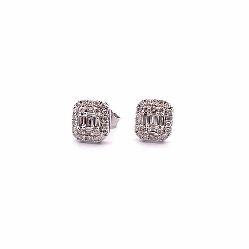 Boucles d'oreilles Boucles d’oreilles en or blanc 18 carats et diamants 58 Facettes