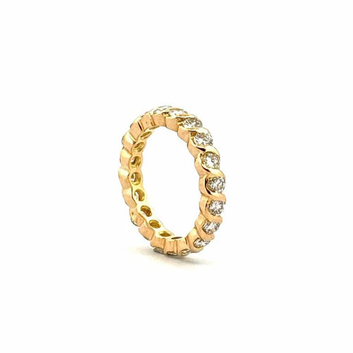 Bague 51 Alliance tour complet en or jaune 18 carats et diamants 58 Facettes