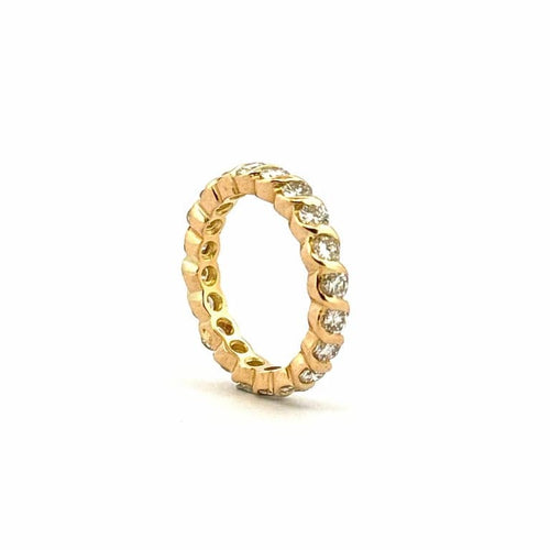 Bague 51 Alliance tour complet en or jaune 18 carats et diamants 58 Facettes