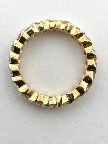 Bague 51 Alliance tour complet en or jaune 18 carats et diamants 58 Facettes