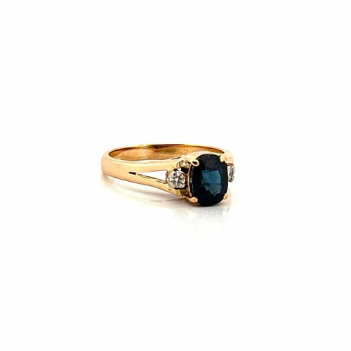 Bague 52 Solitaire - Bague en or jaune 18 carats saphir et diamants 58 Facettes