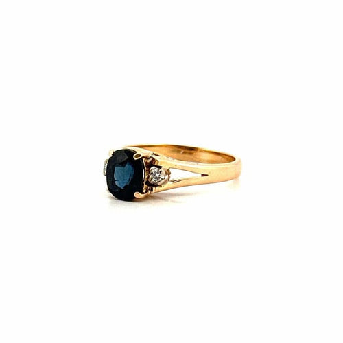 Bague 52 Solitaire - Bague en or jaune 18 carats saphir et diamants 58 Facettes
