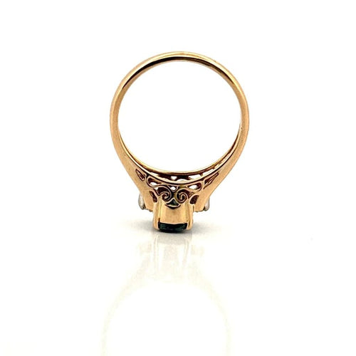 Bague 52 Solitaire - Bague en or jaune 18 carats saphir et diamants 58 Facettes