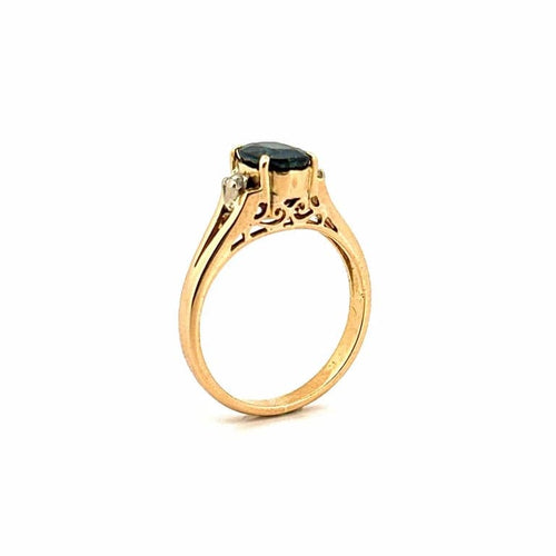 Bague 52 Solitaire - Bague en or jaune 18 carats saphir et diamants 58 Facettes