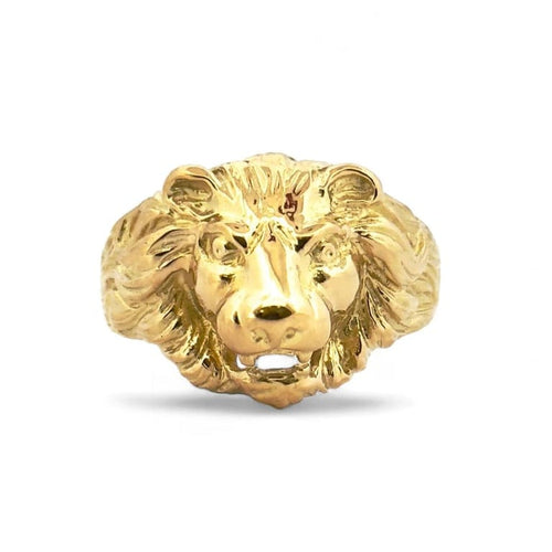 Bague 68 Bague lion en or jaune 18 carats 58 Facettes