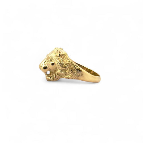 Bague 68 Bague lion en or jaune 18 carats 58 Facettes