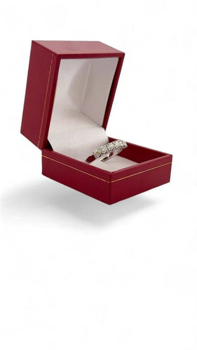 Bague 64 Demi-alliance - Bague en or blanc 18 carats et diamants 58 Facettes