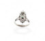 Bague 54 Bague marquise ancienne en or blanc 18 carats, diamants et émeraude 58 Facettes