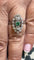 Bague 54 Bague marquise ancienne en or blanc 18 carats, diamants et émeraude 58 Facettes