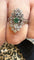 Bague 54 Bague marquise ancienne en or blanc 18 carats, diamants et émeraude 58 Facettes