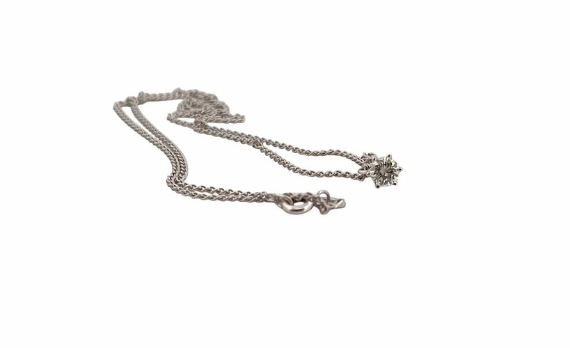 Collier Collier vintage solitaire en diamant taille brillant 58 Facettes