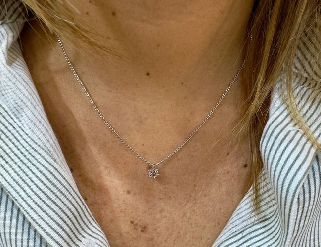 Collier Collier vintage solitaire en diamant taille brillant 58 Facettes