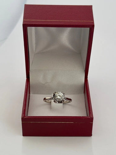 Bague 54 Solitaire ancien - Bague en or blanc et diamant 58 Facettes