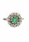 Bague 55 Bague ancienne en or blanc, diamants et émeraude 58 Facettes