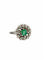 Bague 55 Bague ancienne en or blanc, diamants et émeraude 58 Facettes