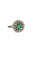 Bague 55 Bague ancienne en or blanc, diamants et émeraude 58 Facettes
