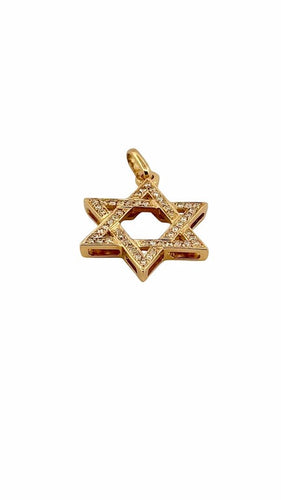 Pendentif Pendentif Étoile de David en or jaune 18 carats et diamants 58 Facettes