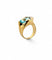 Bague 52 Bague en or jaune 18 carats avec topaze bleue triangulaire 58 Facettes
