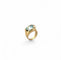 Bague 52 Bague en or jaune 18 carats avec topaze bleue triangulaire 58 Facettes
