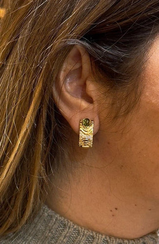 Boucles d'oreilles Boucles d’oreilles clip en or jaune 18 carats, diamants et péridots 58 Facettes